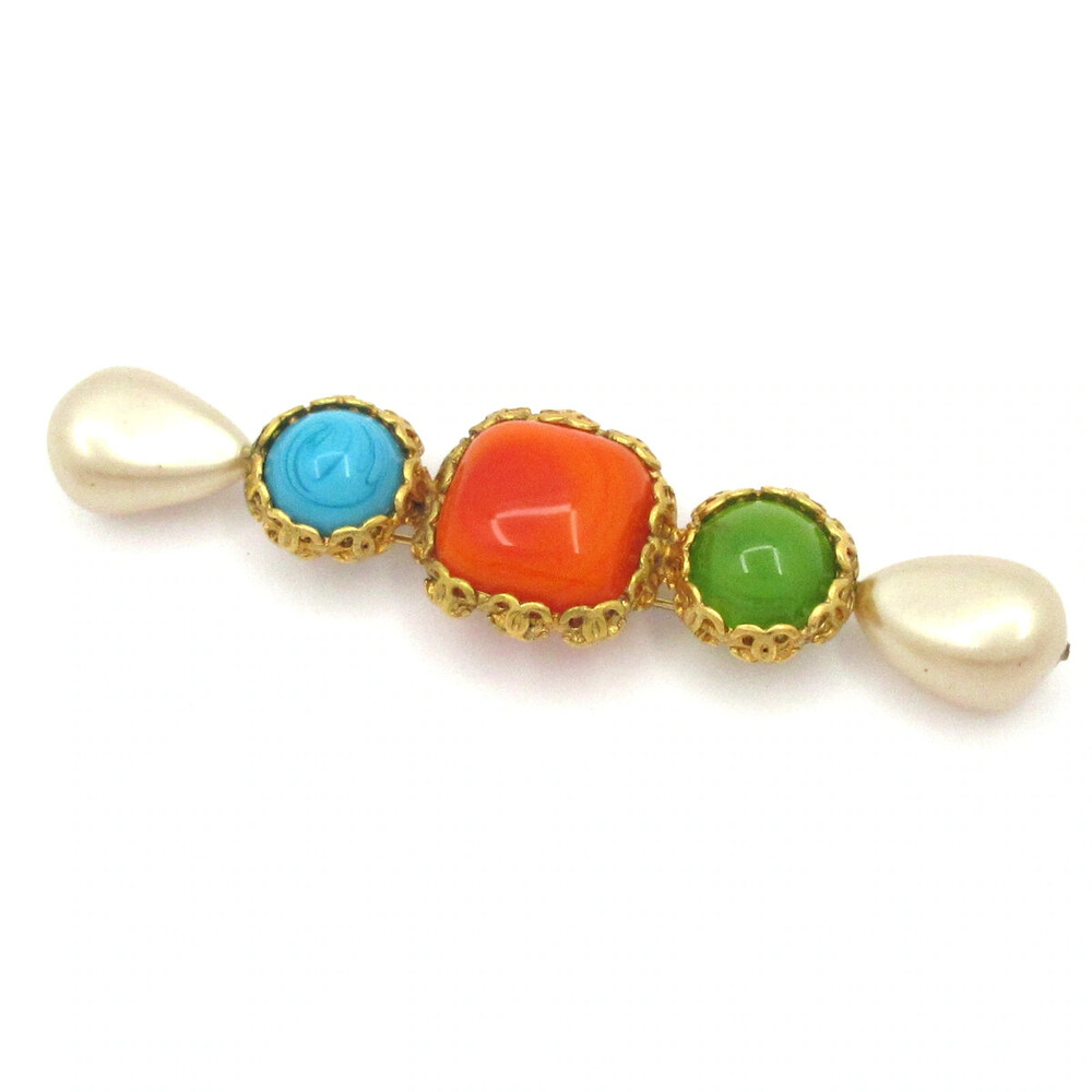 Chanel Gripoix Gold Orange Multi #333080C12B